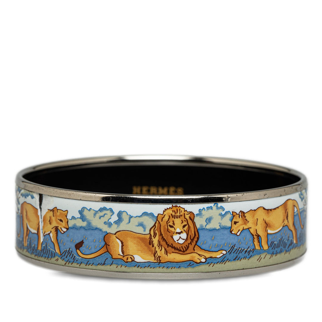 Hermes Wide Enamel Bangle Costume Bracelet
