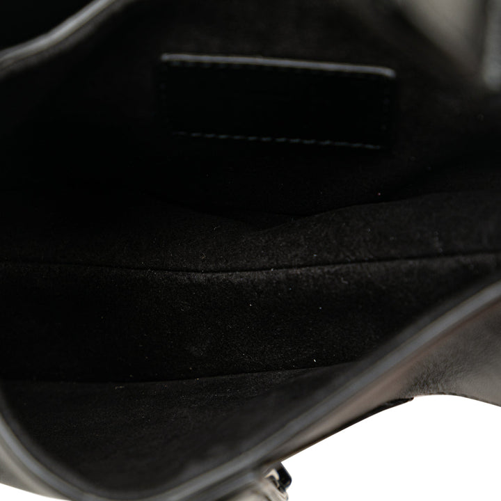 Top quality Dior Mini Lambskin Floral Applique Saddle Black