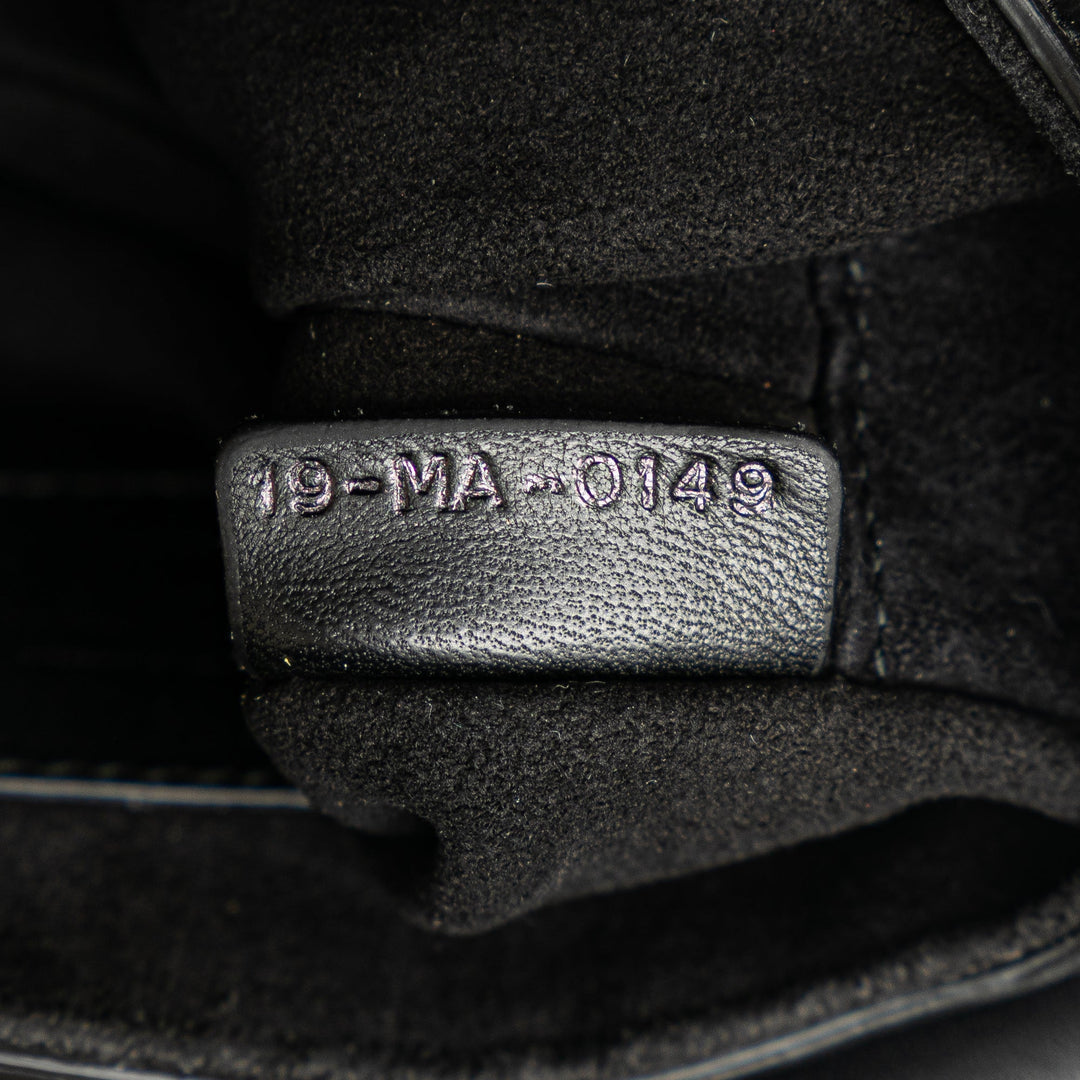 Top quality Dior Mini Lambskin Floral Applique Saddle Black