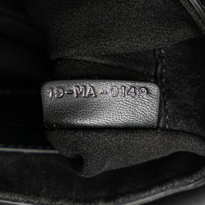 Top quality Dior Mini Lambskin Floral Applique Saddle Black