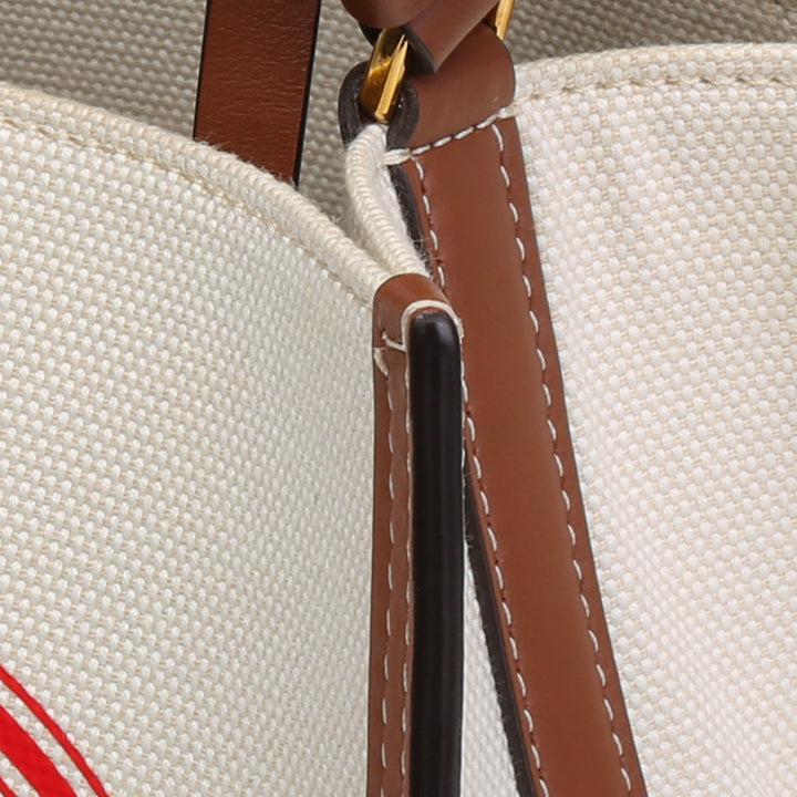 BURBERRY Canvas Logo Peggy Bucket Bag
