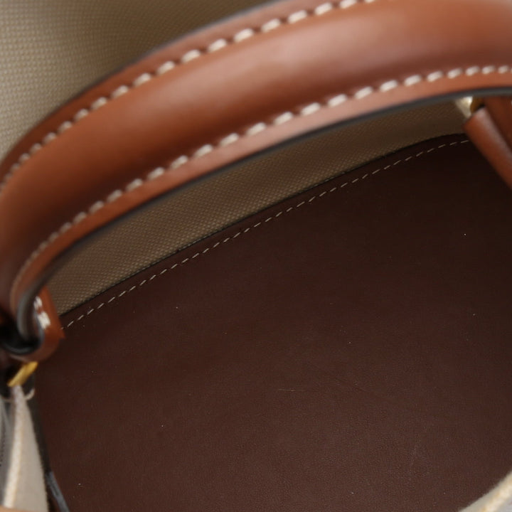 BURBERRY Canvas Logo Peggy Bucket Bag