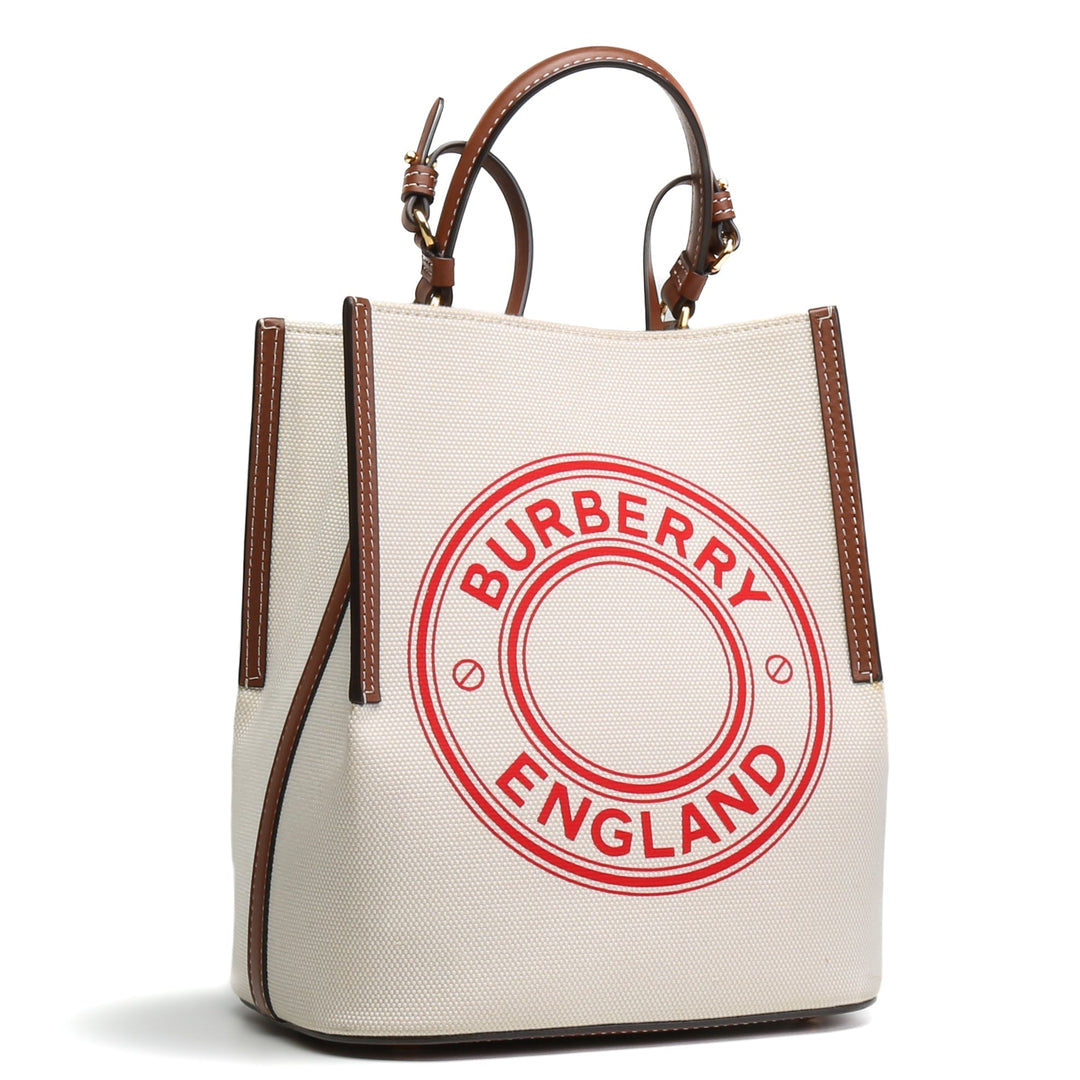 BURBERRY Canvas Logo Peggy Bucket Bag