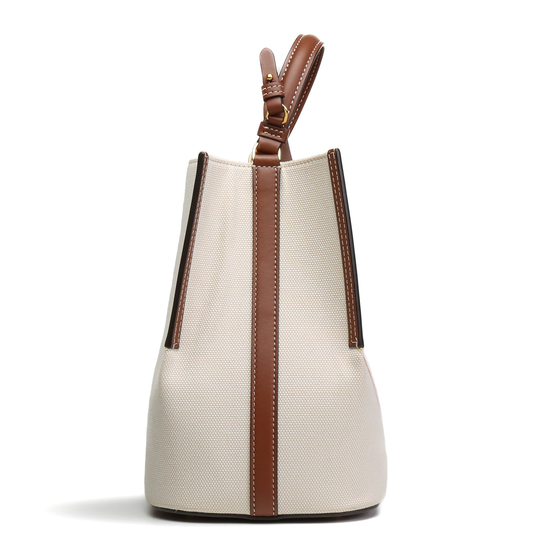 BURBERRY Canvas Logo Peggy Bucket Bag