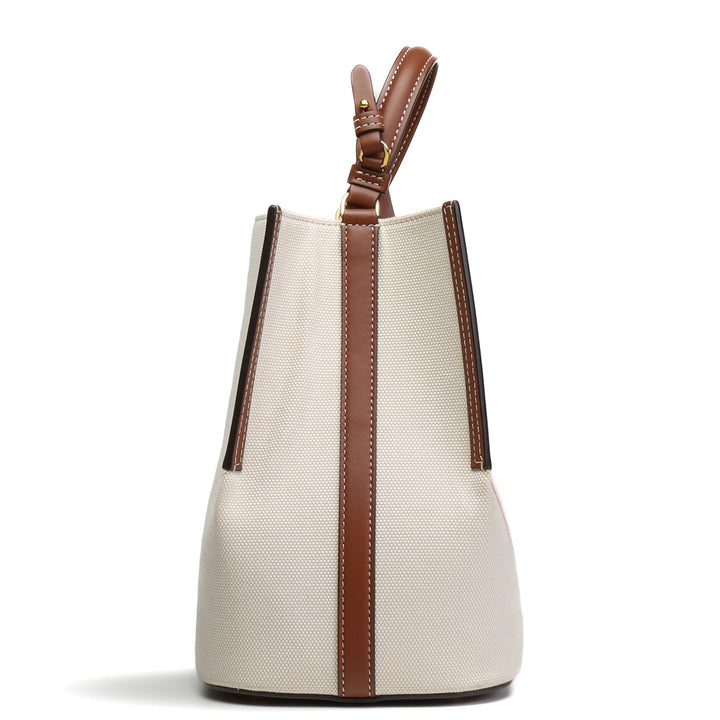 BURBERRY Canvas Logo Peggy Bucket Bag