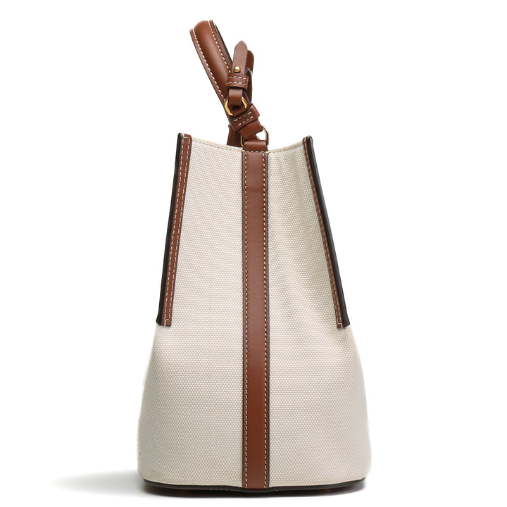 BURBERRY Canvas Logo Peggy Bucket Bag