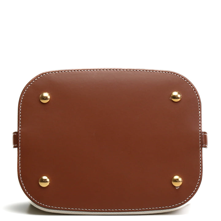 BURBERRY Canvas Logo Peggy Bucket Bag