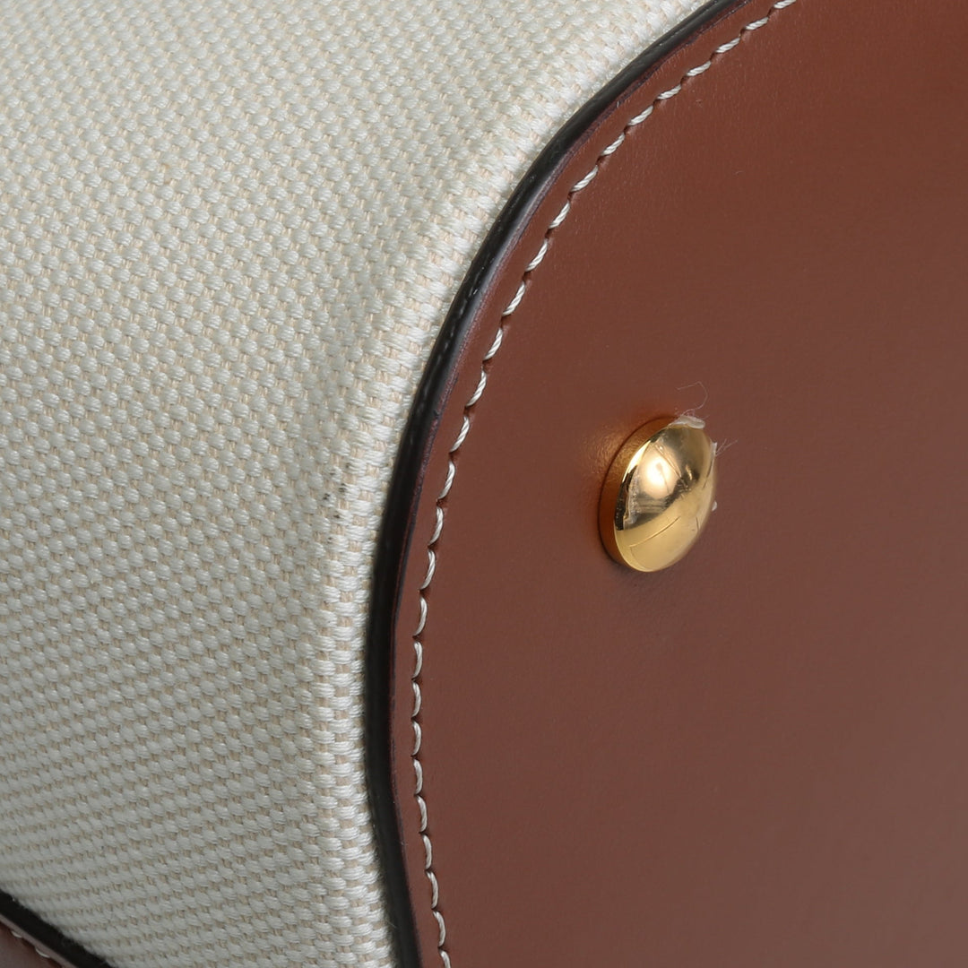 BURBERRY Canvas Logo Peggy Bucket Bag