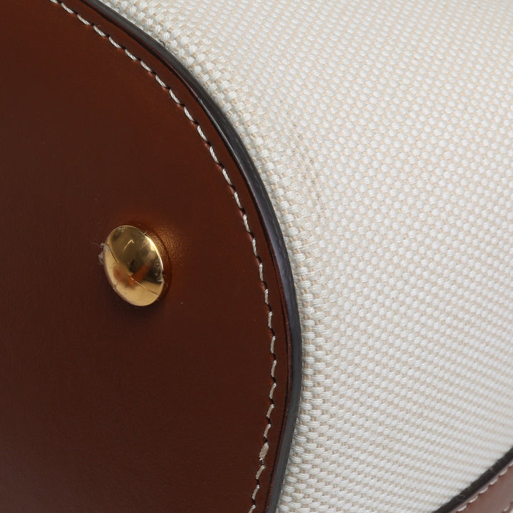 BURBERRY Canvas Logo Peggy Bucket Bag