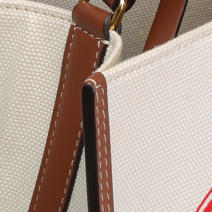 BURBERRY Canvas Logo Peggy Bucket Bag