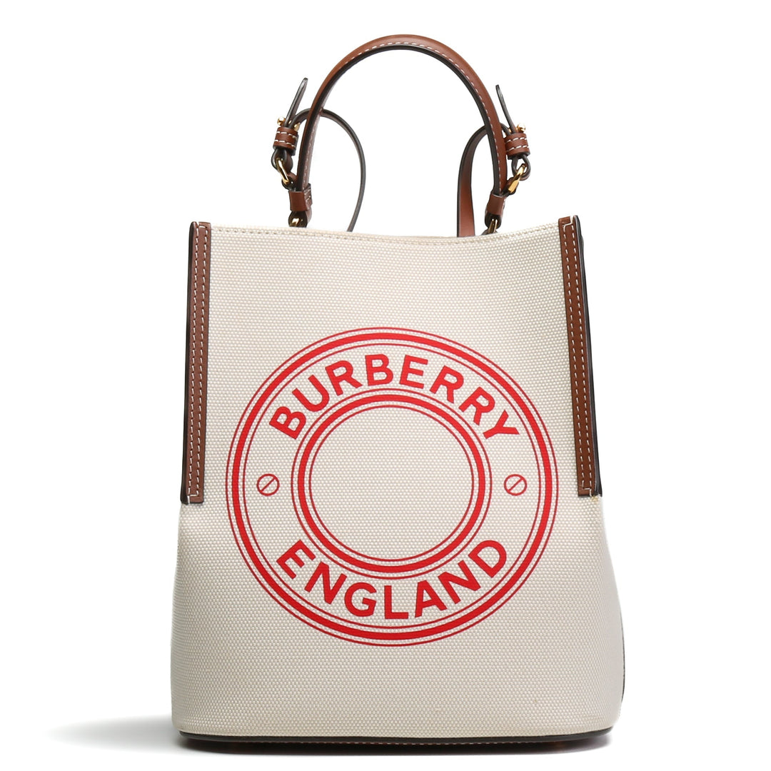 BURBERRY Canvas Logo Peggy Bucket Bag