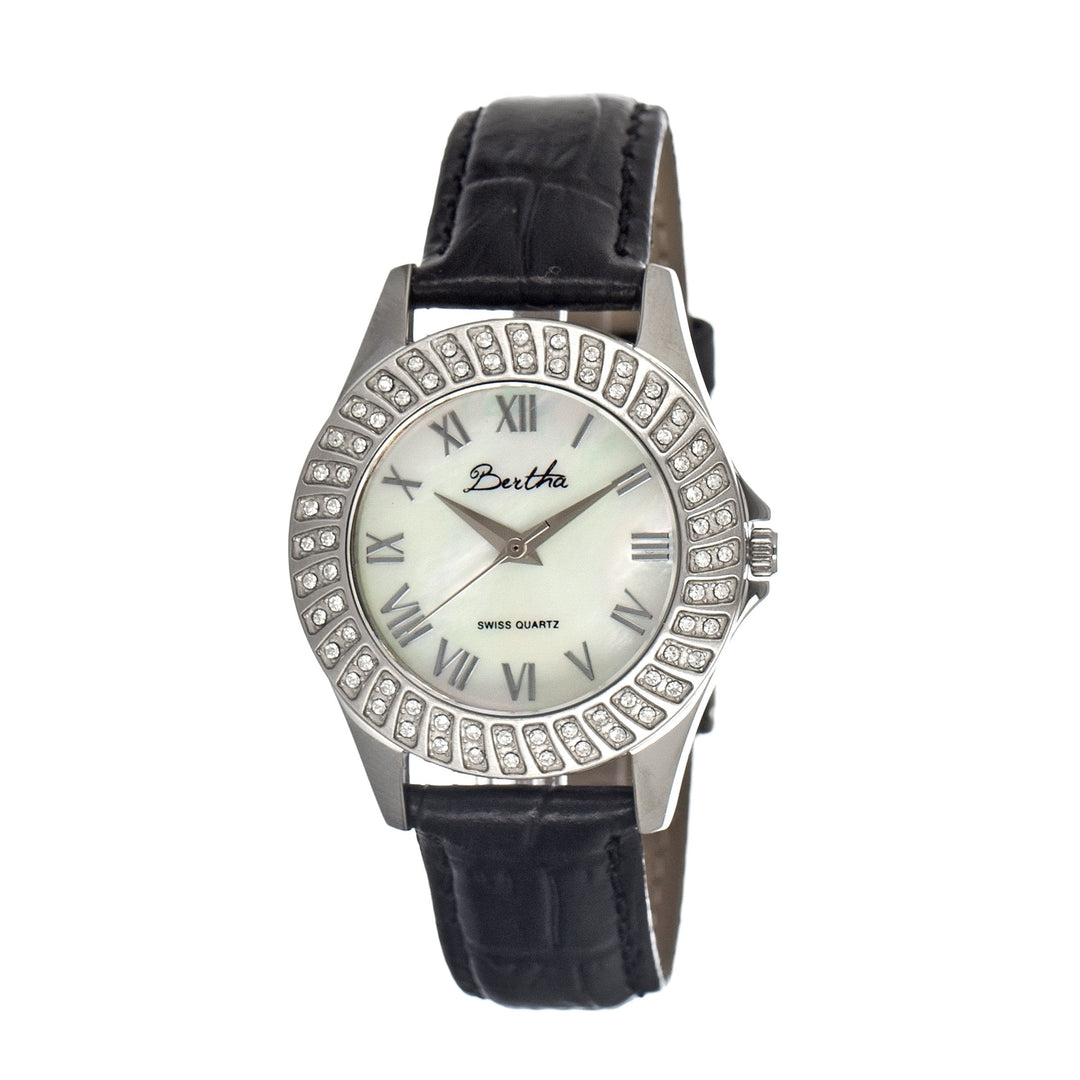 Bertha Audrey MOP Leather-Band Ladies Watch