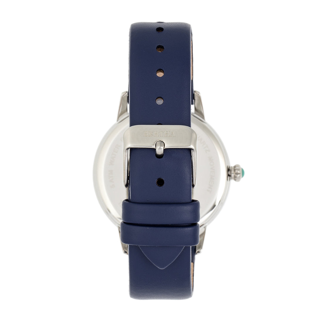 Bertha Grace MOP Leather-Band Watch