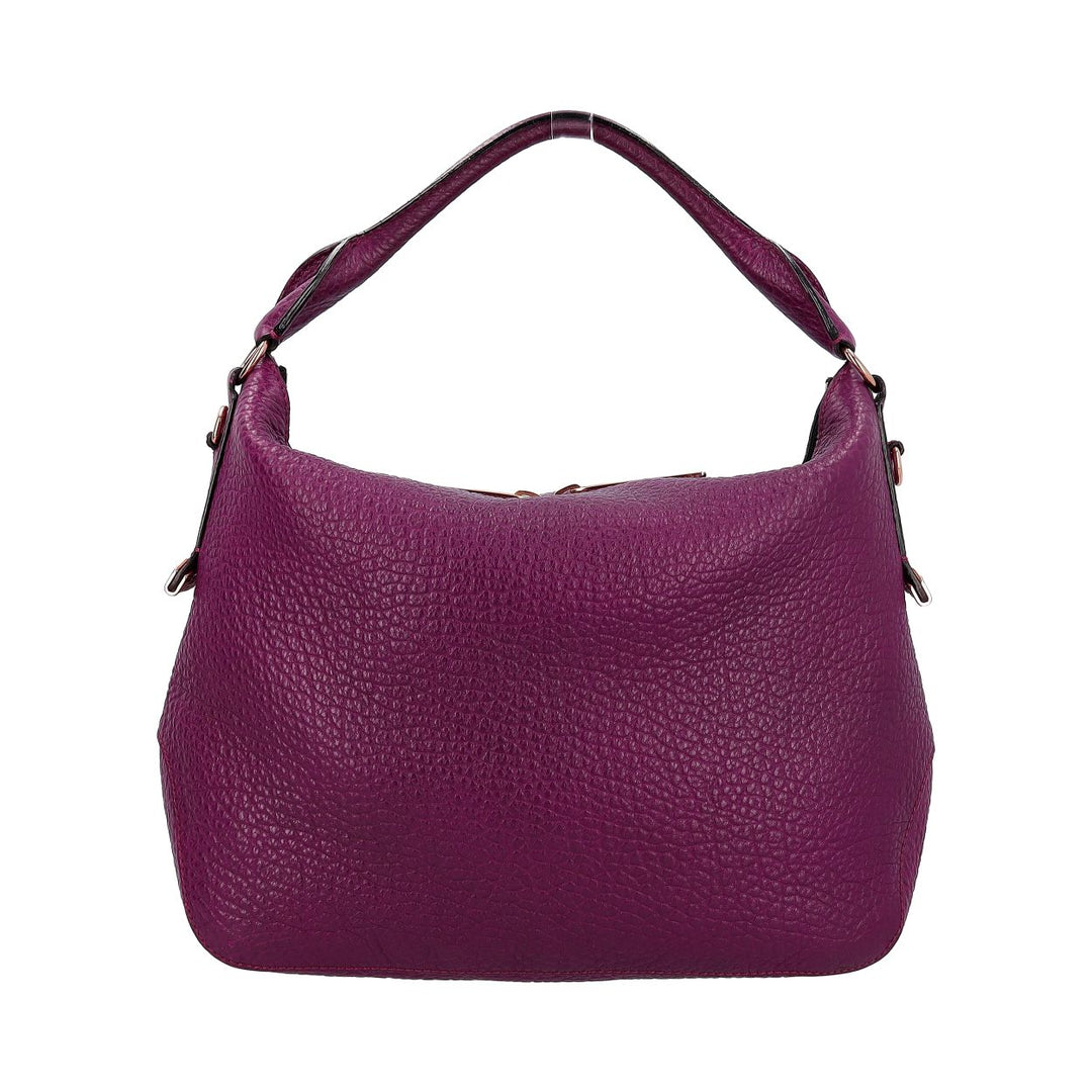Burberry Grained Leather Ledbury Shoulder Bag Purple