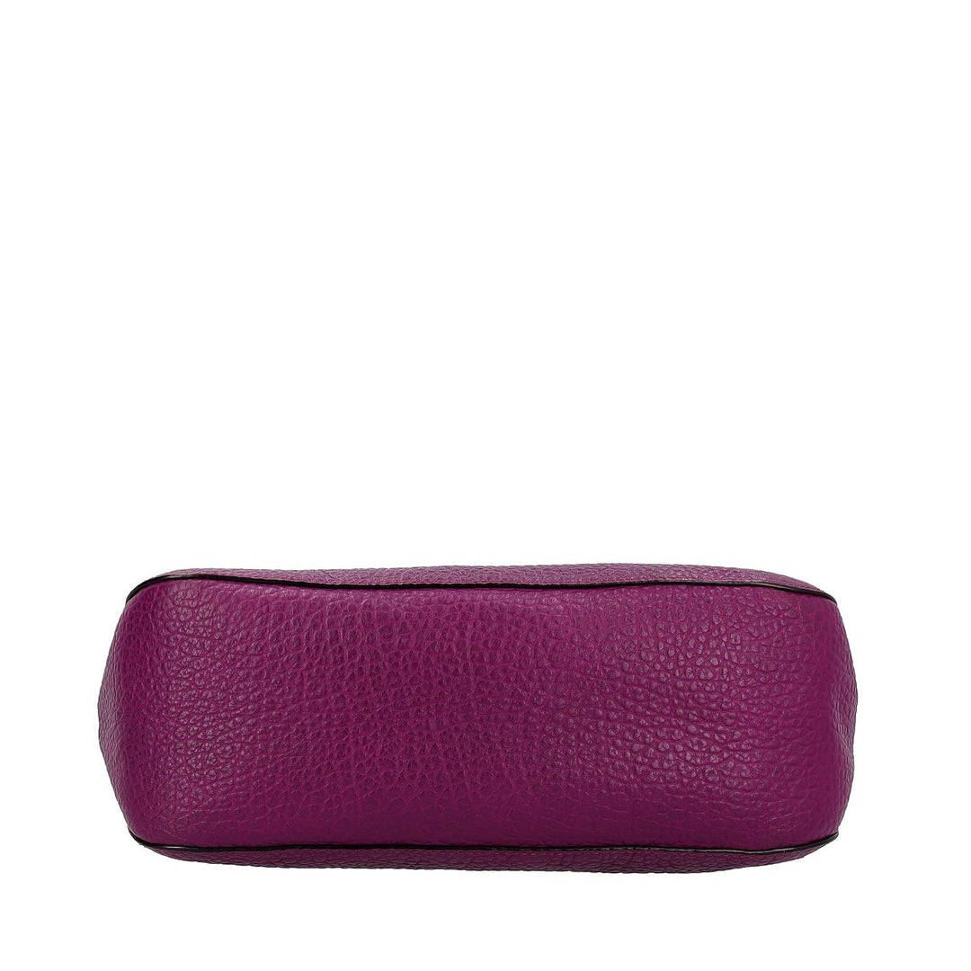 Burberry Grained Leather Ledbury Shoulder Bag Purple