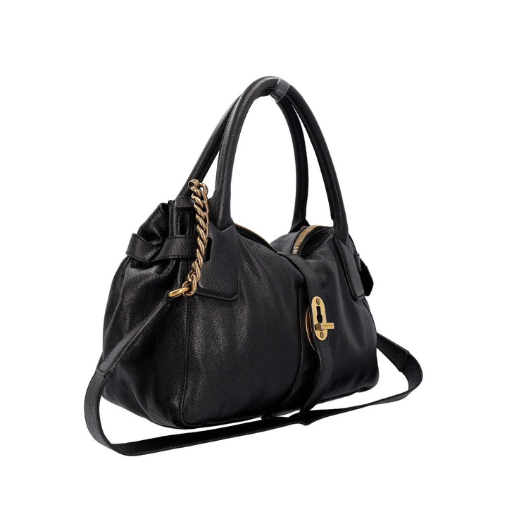Top Quality Burberry Leather Turn Lock East West Tote Black