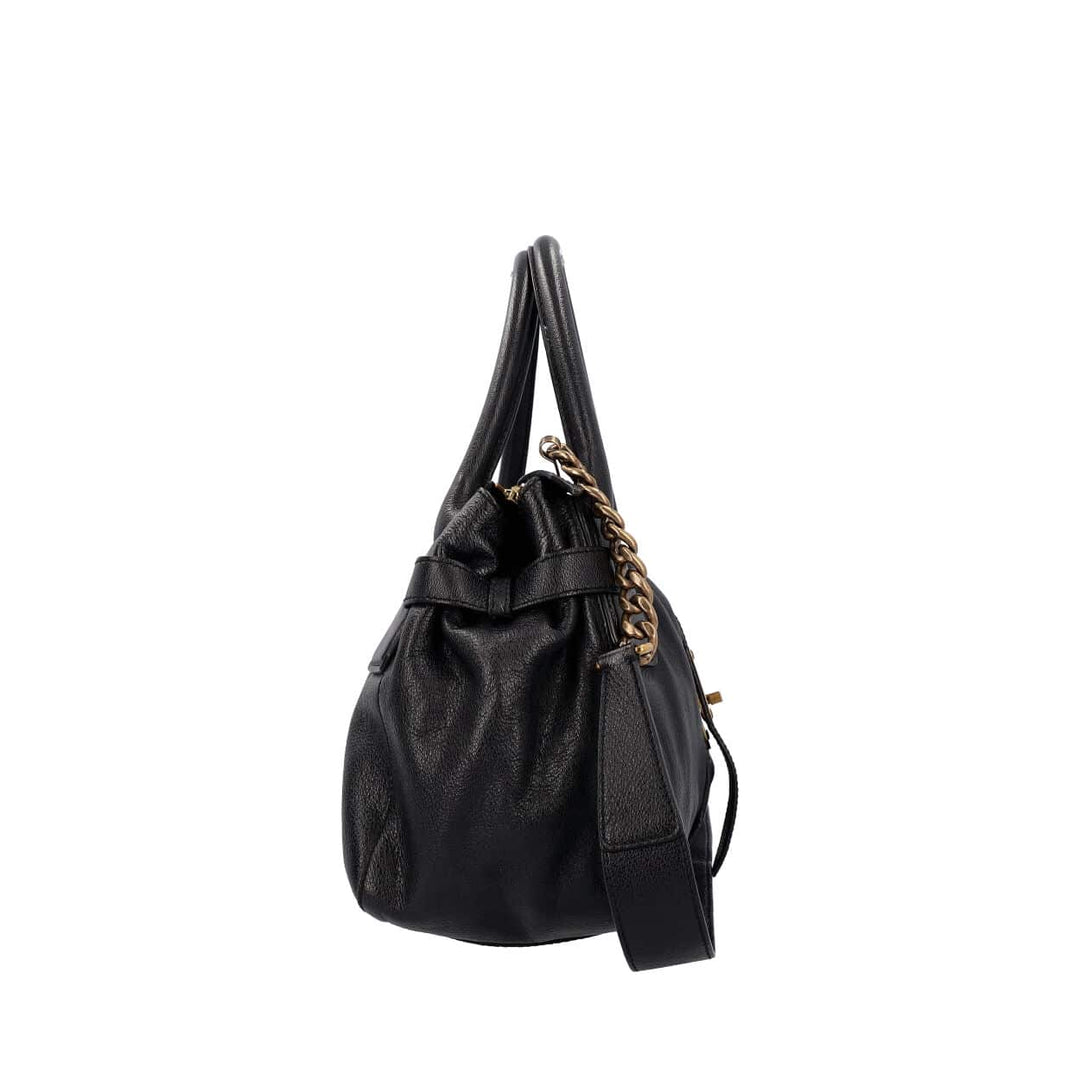 Top Quality Burberry Leather Turn Lock East West Tote Black