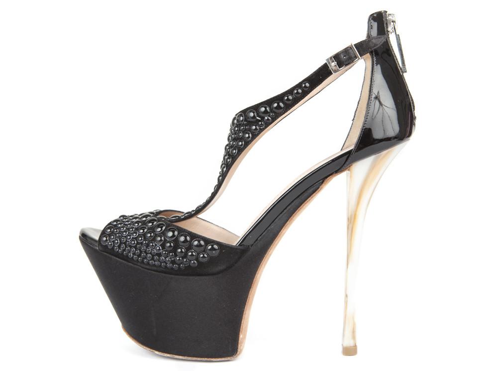 Baldan 37 Black Bubble Stud Platform Stiletto