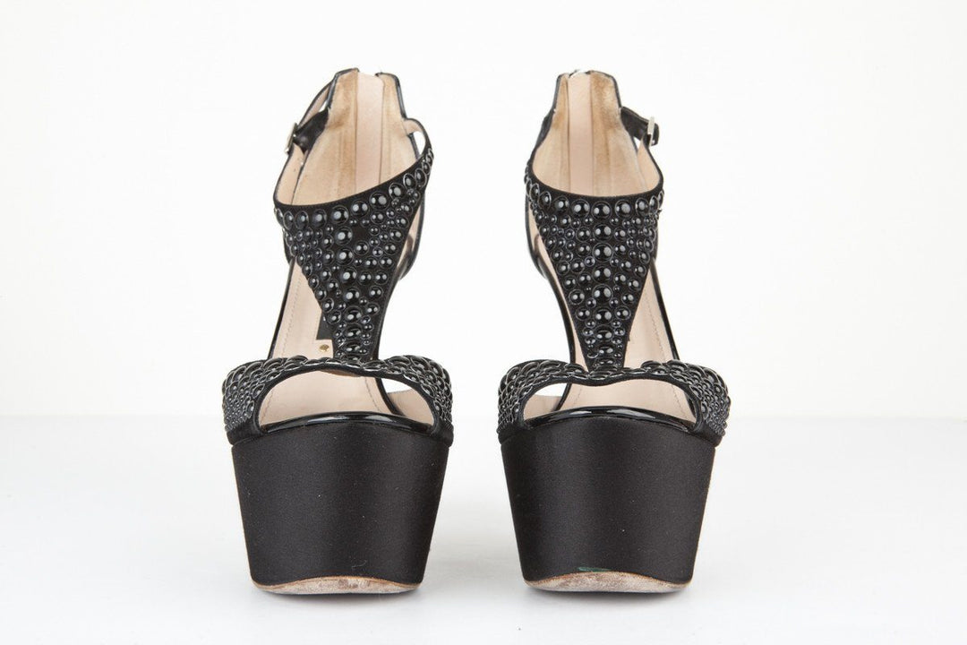 Baldan 37 Black Bubble Stud Platform Stiletto