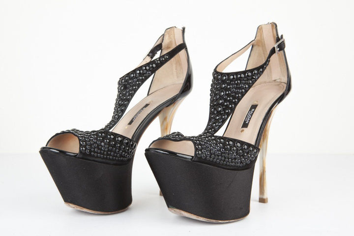 Baldan 37 Black Bubble Stud Platform Stiletto