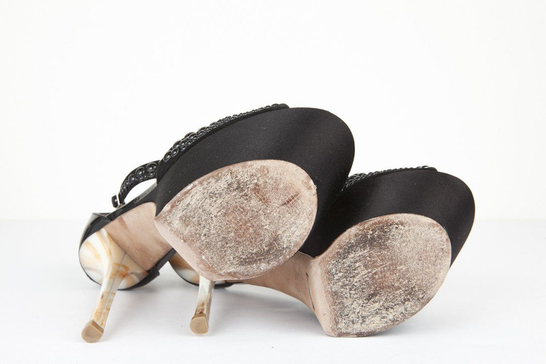 Baldan 37 Black Bubble Stud Platform Stiletto