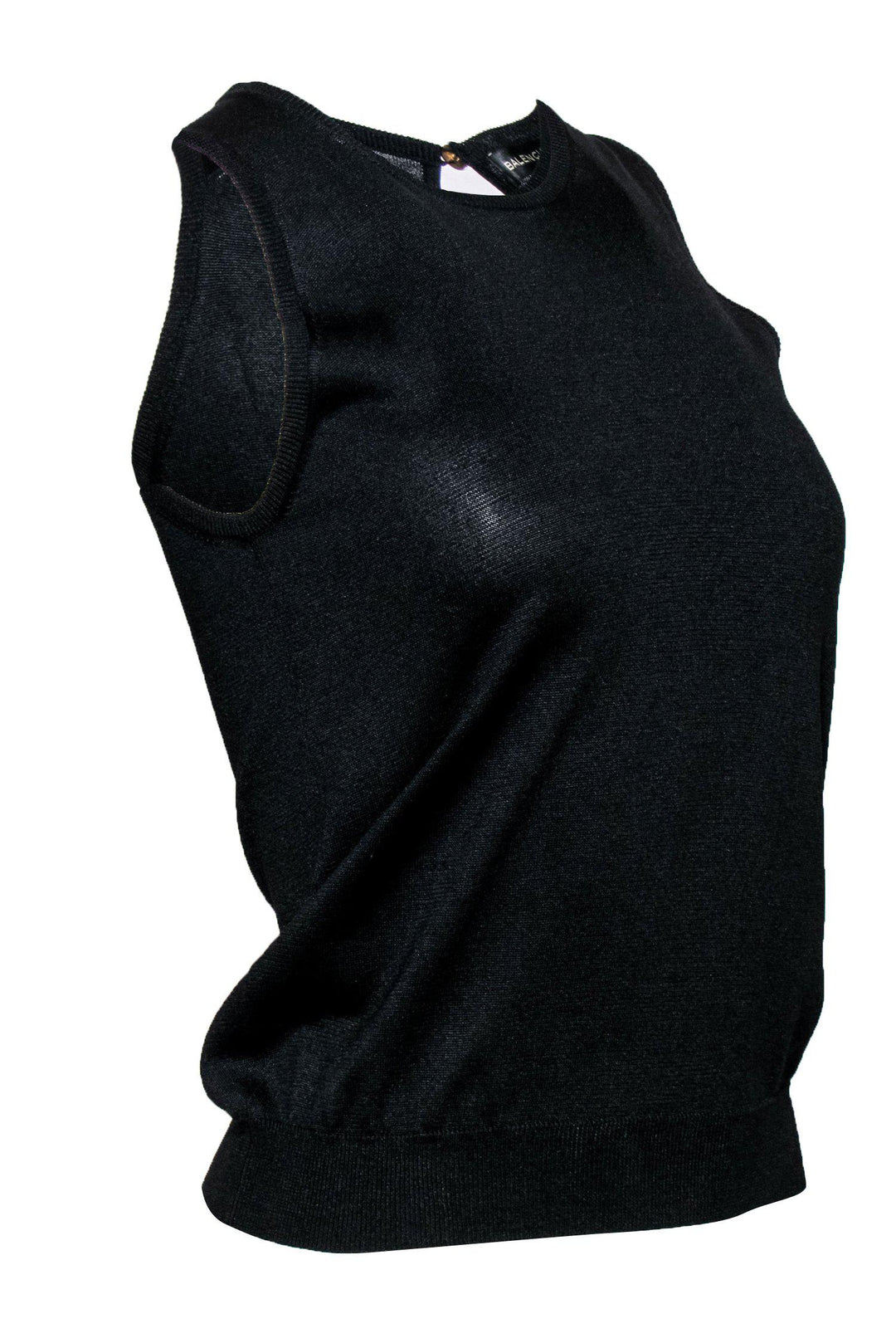 Top Quality Balenciaga - Black Knit Silk Sleeveless Tank Sz 6