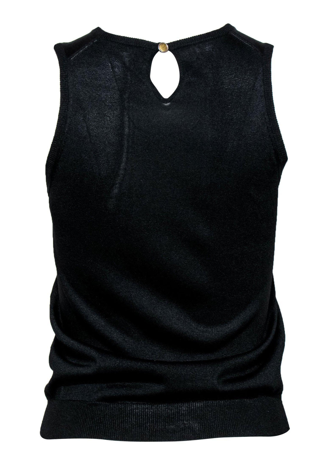 Top Quality Balenciaga - Black Knit Silk Sleeveless Tank Sz 6