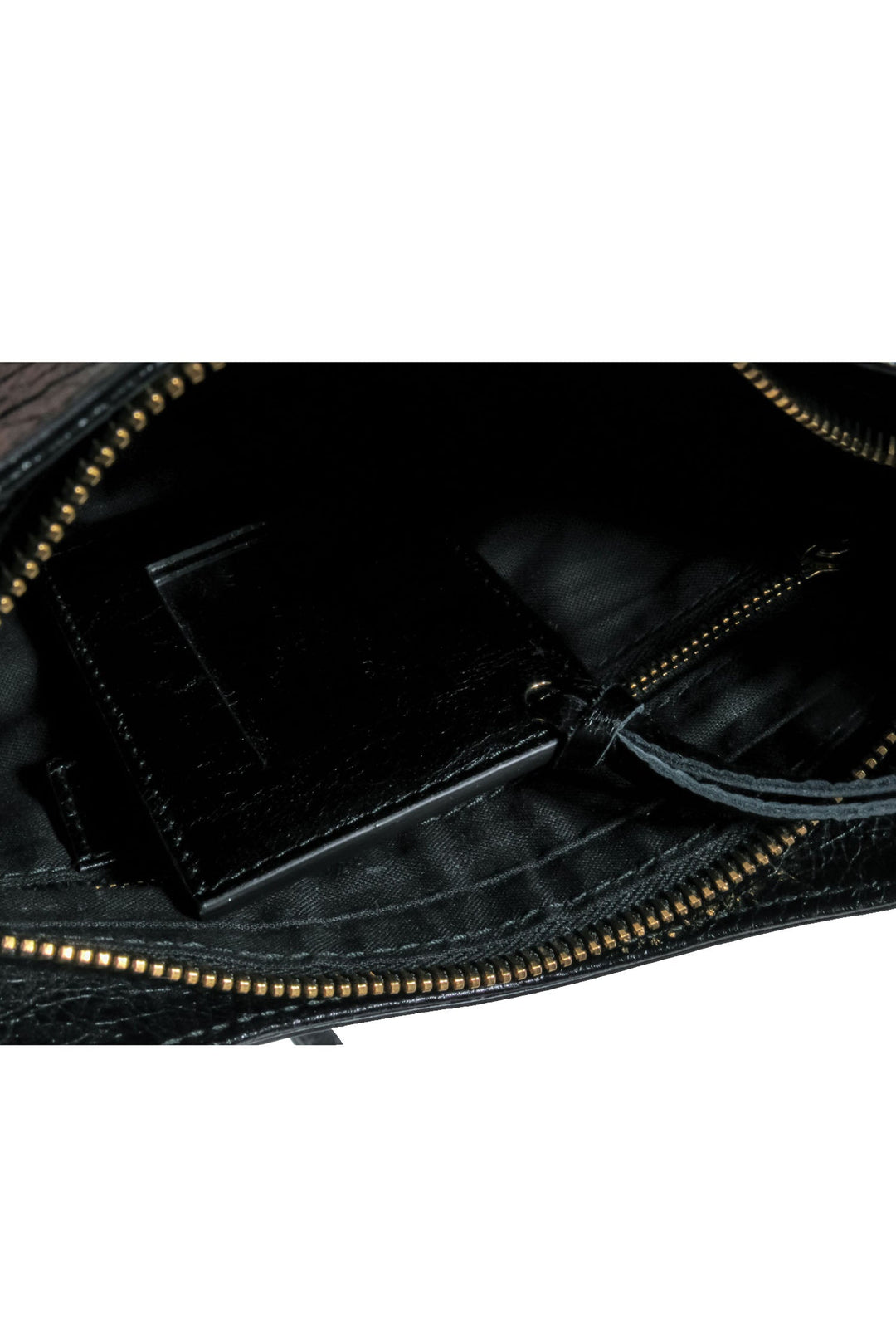 balenciaga - Black Leather Textured Crossbody w/ Gold Hardware