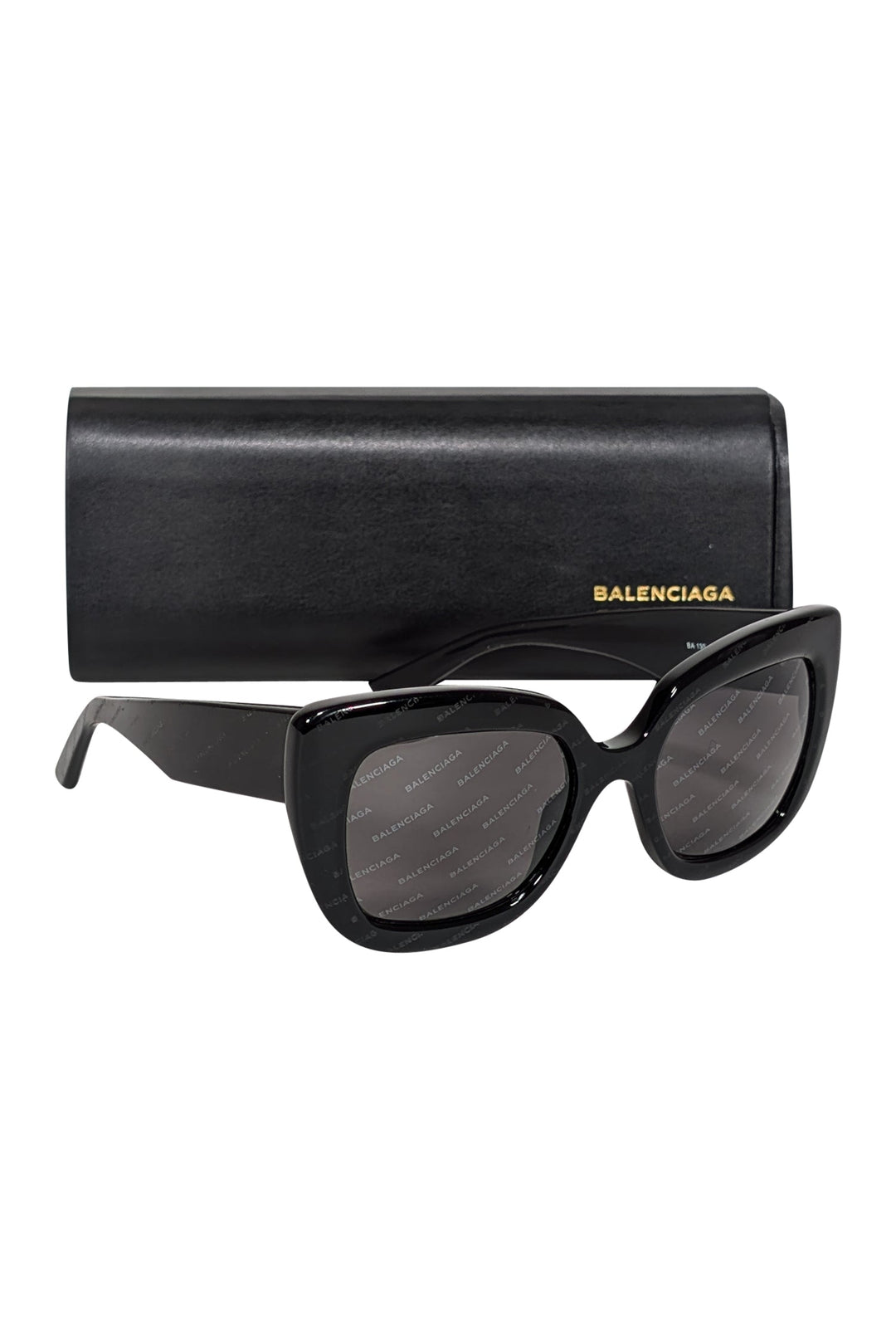 Top Quality Balenciaga - Black Logo Lens Sunglasses