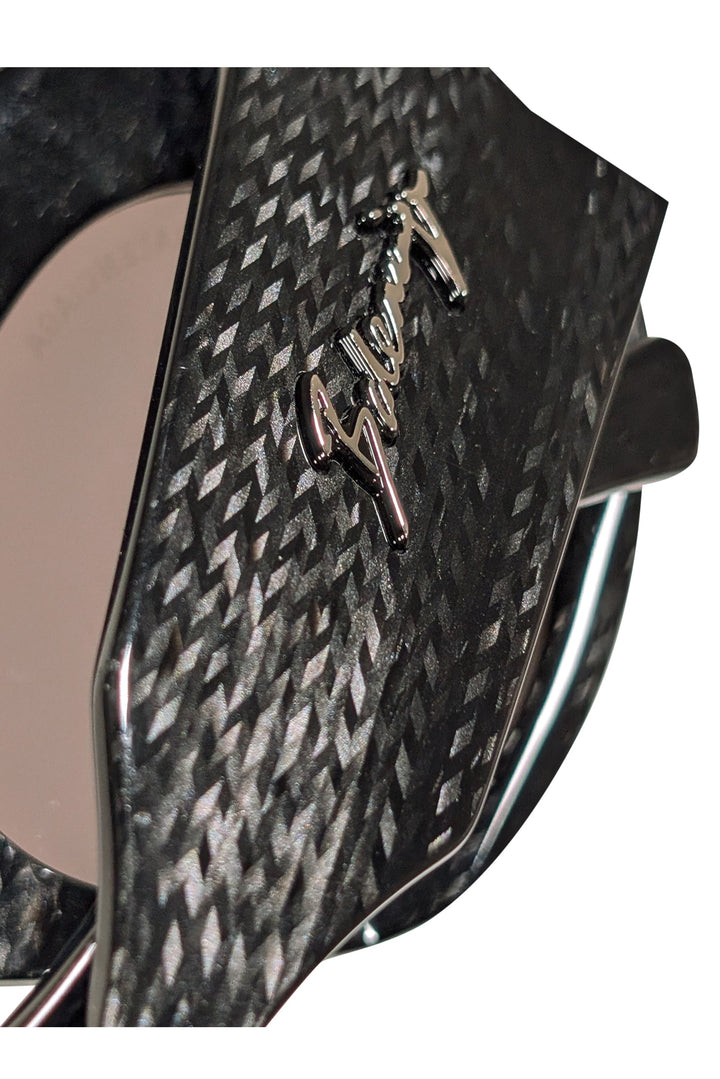 Top Quality Balenciaga - Black Print Large Round Sunglasses