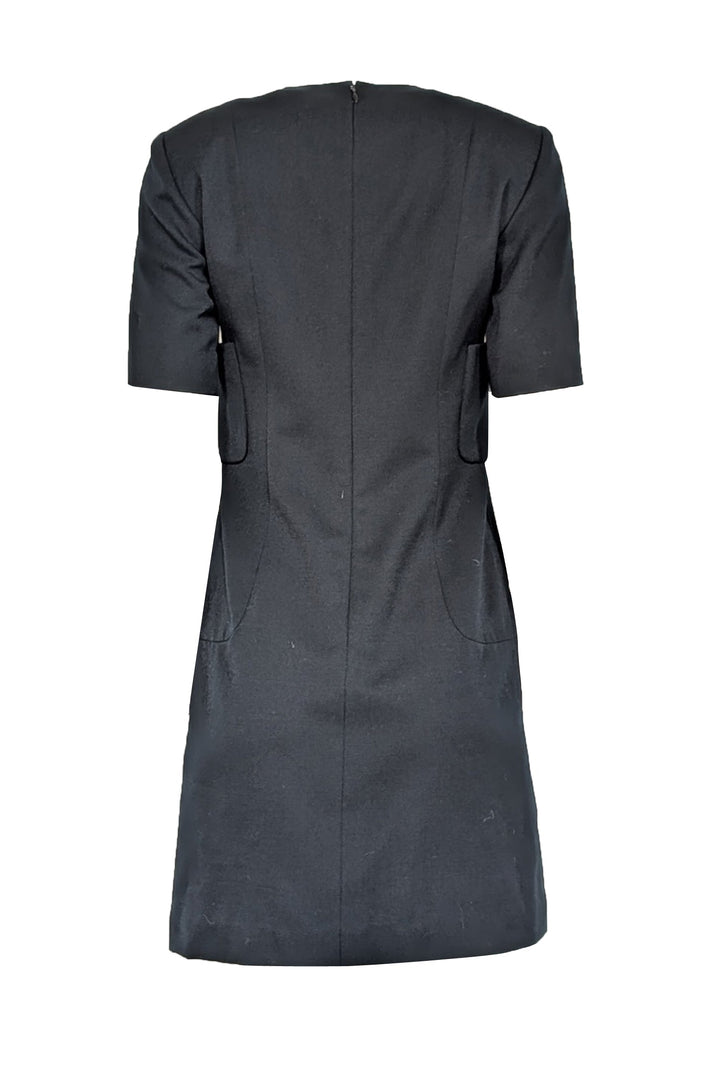 Top Quality Balenciaga - Black Short Sleeve Sheath Dress Sz 6