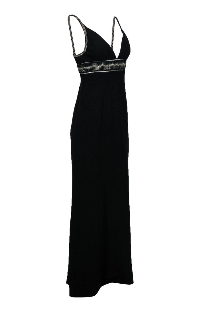 Top Quality Balenciaga - Black Sleeveless Gown w/ Silver Embroidery Sz M
