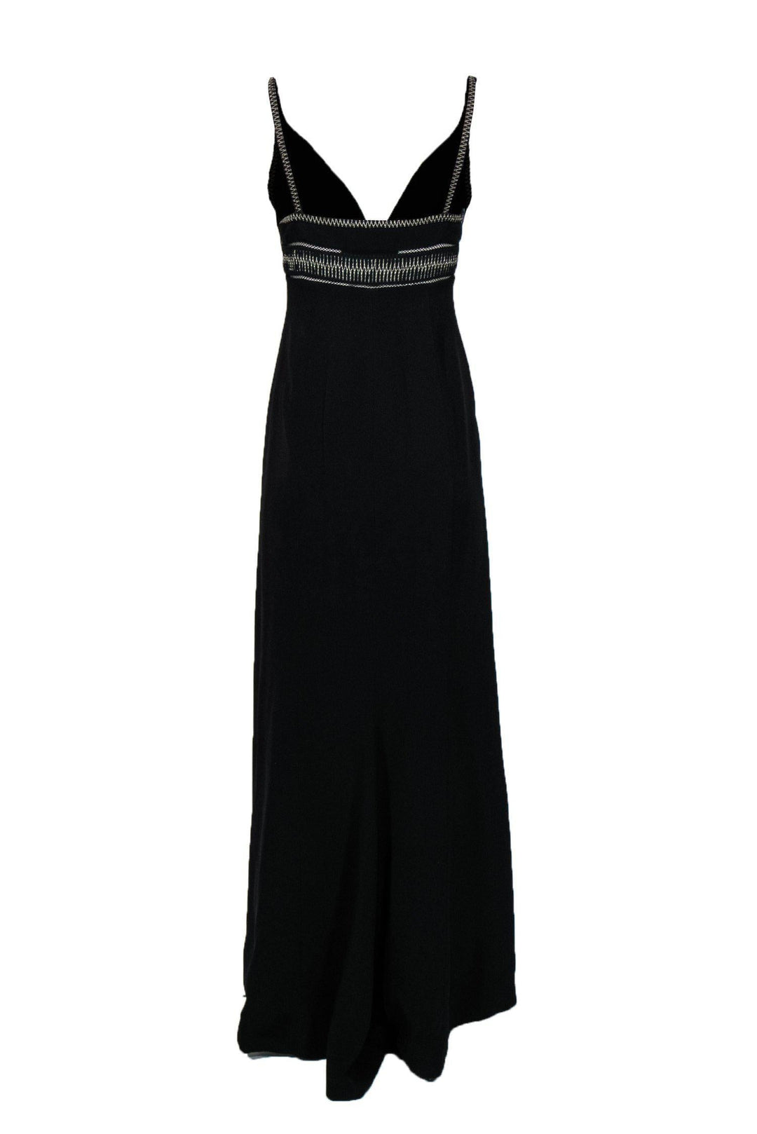 Top Quality Balenciaga - Black Sleeveless Gown w/ Silver Embroidery Sz M