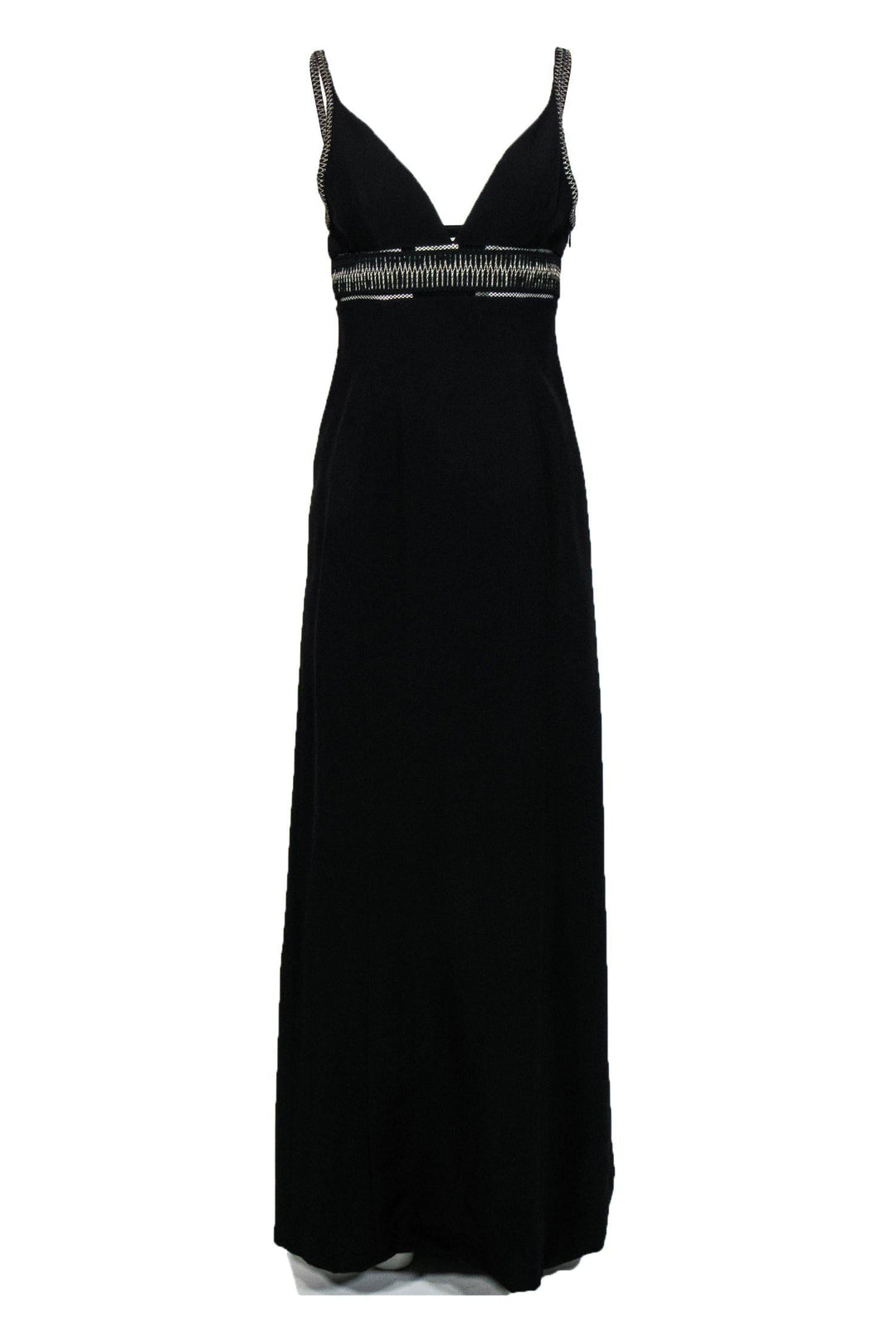 Top Quality Balenciaga - Black Sleeveless Gown w/ Silver Embroidery Sz M