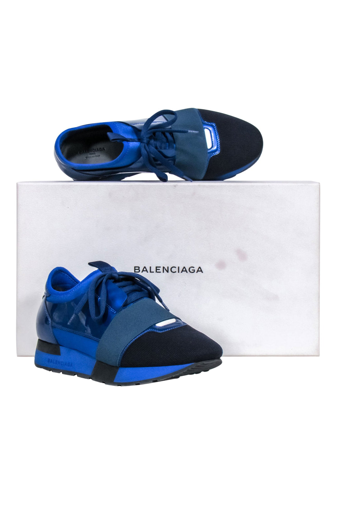 Top Quality Balenciaga - Blue Lace Up Sneakers Sz 8