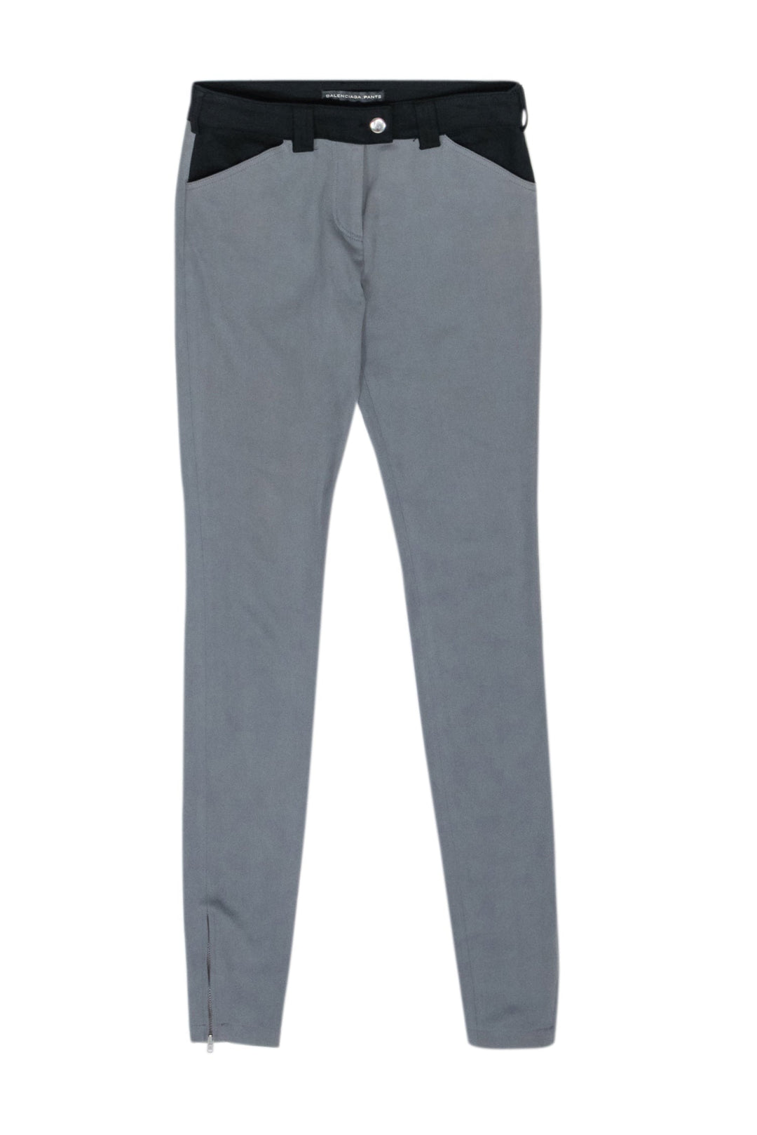 Top Quality Balenciaga - Grey & Black Color Block Skinny Leg Pants Sz 4