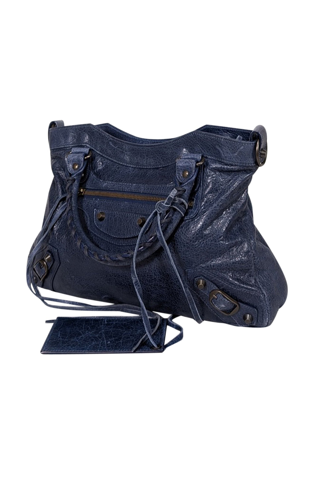 balenciaga - Navy Leather City Crossbody Bag
