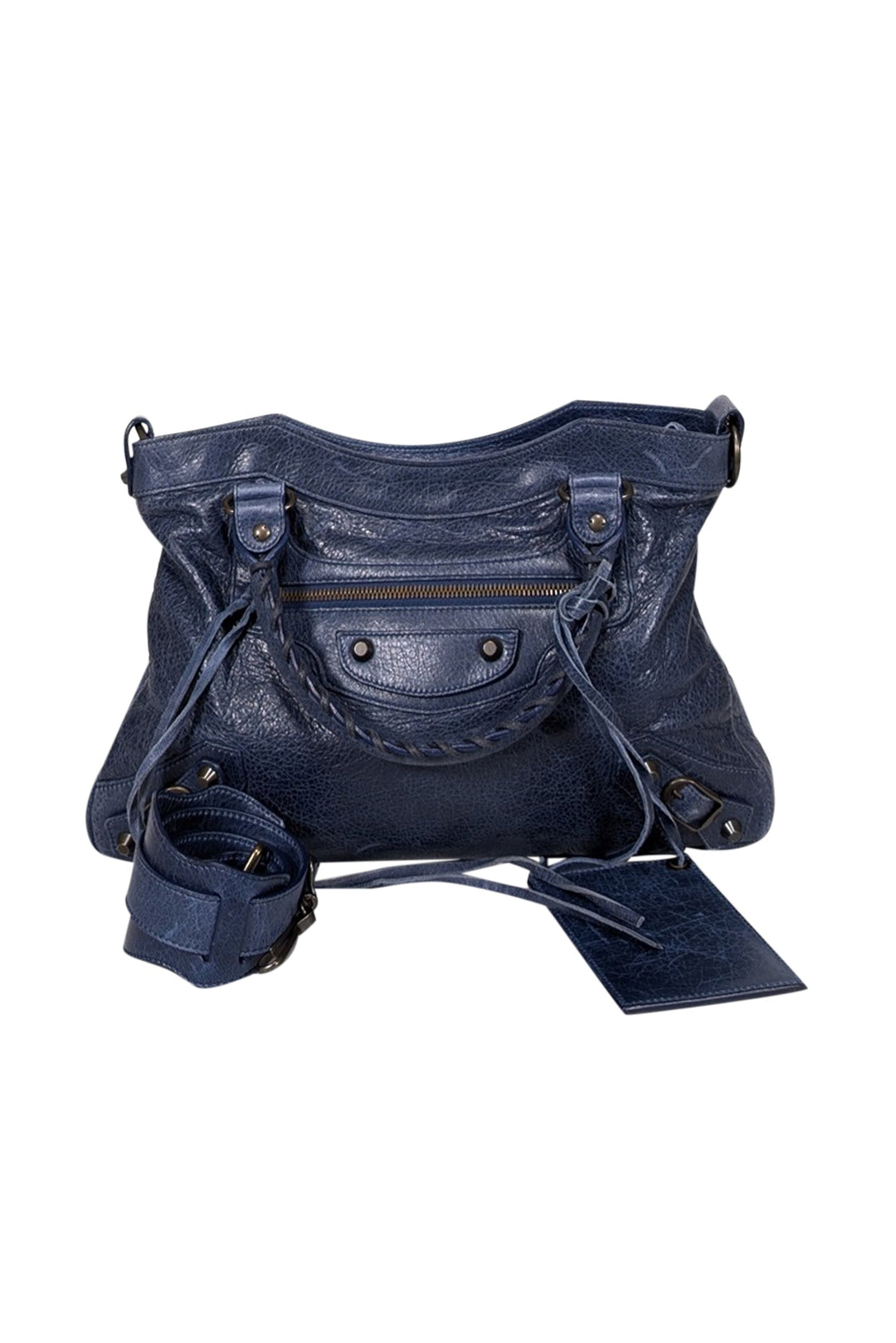 balenciaga - Navy Leather City Crossbody Bag