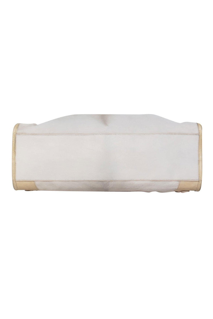Top Quality Balenciaga - White & Cream Calf Hair Convertible Satchel