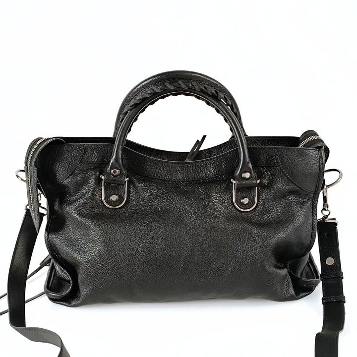 Top Quality Balenciaga Top Quality Balenciaga Top Quality Balenciaga Le City Metallic Medium shoulder bag in black leather