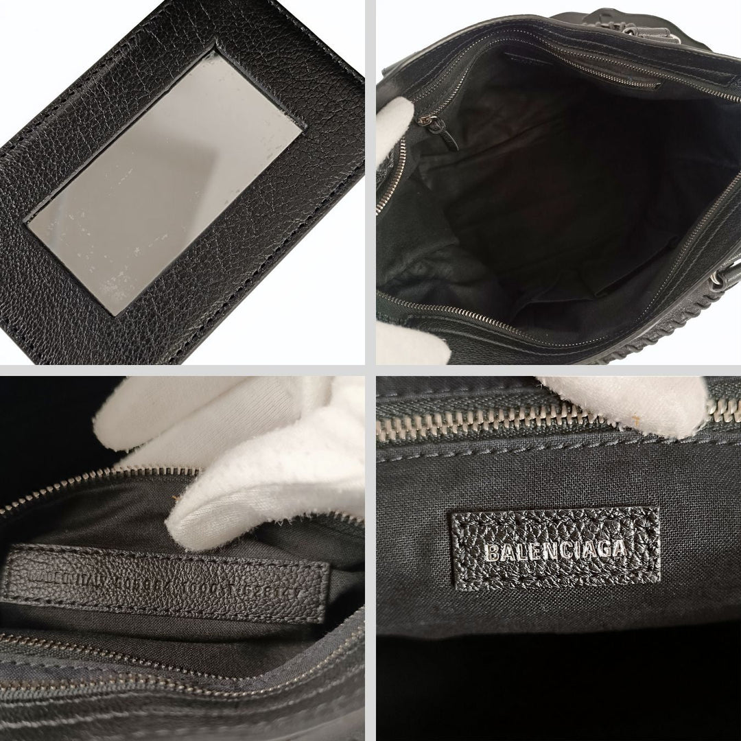 Top Quality Balenciaga Top Quality Balenciaga Top Quality Balenciaga Le City Metallic Medium shoulder bag in black leather