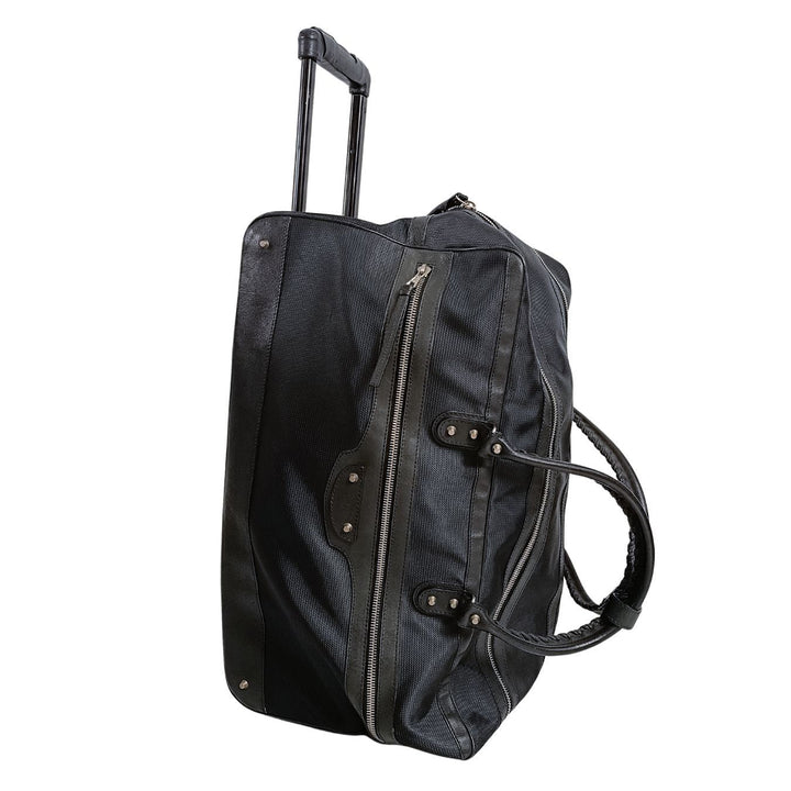 Top Quality Balenciaga Top Quality Balenciaga Top Quality Balenciaga Trolley suitcase in black canvas and leather