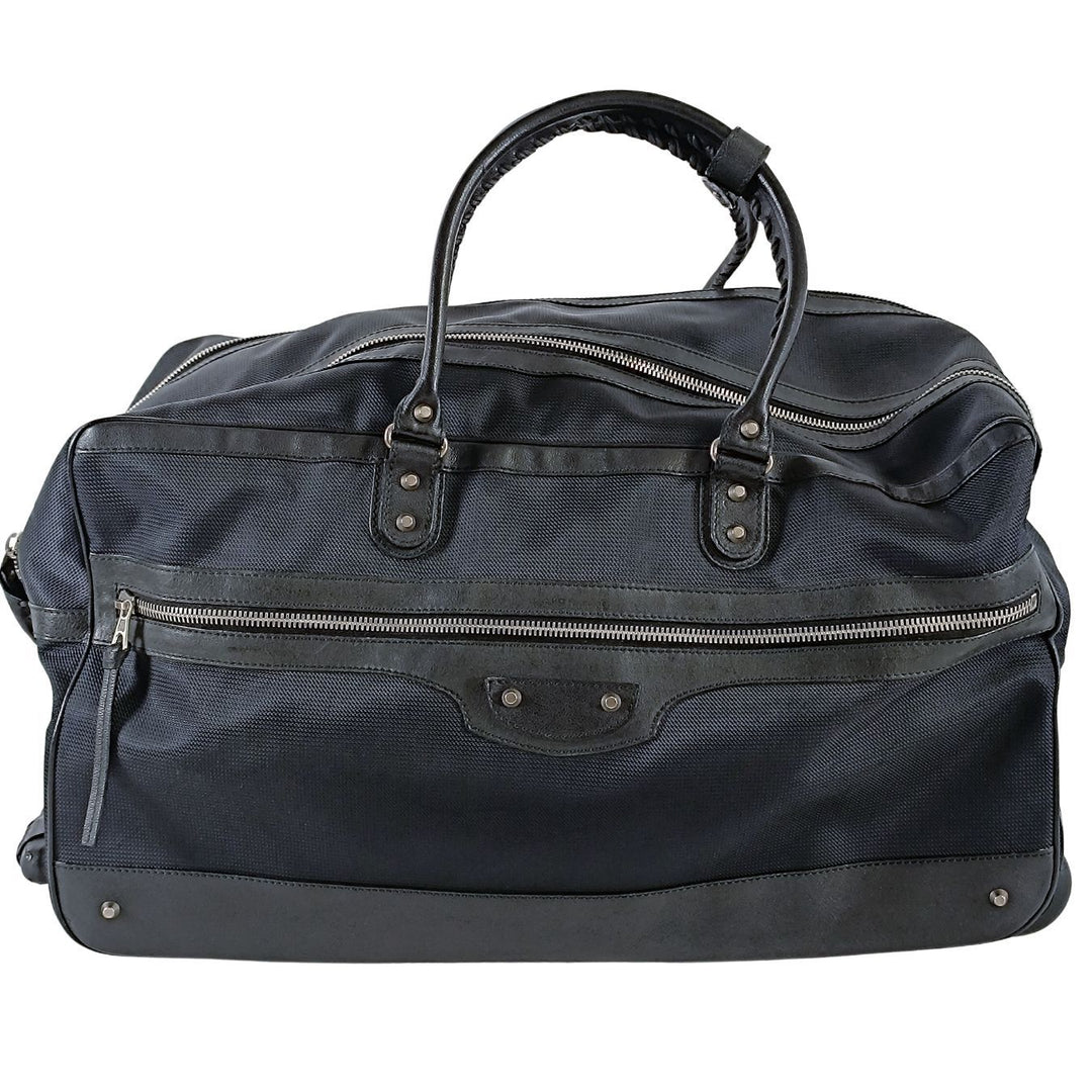 Top Quality Balenciaga Top Quality Balenciaga Top Quality Balenciaga Trolley suitcase in black canvas and leather