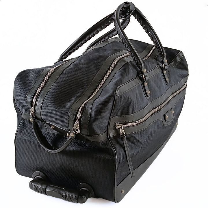 Top Quality Balenciaga Top Quality Balenciaga Top Quality Balenciaga Trolley suitcase in black canvas and leather
