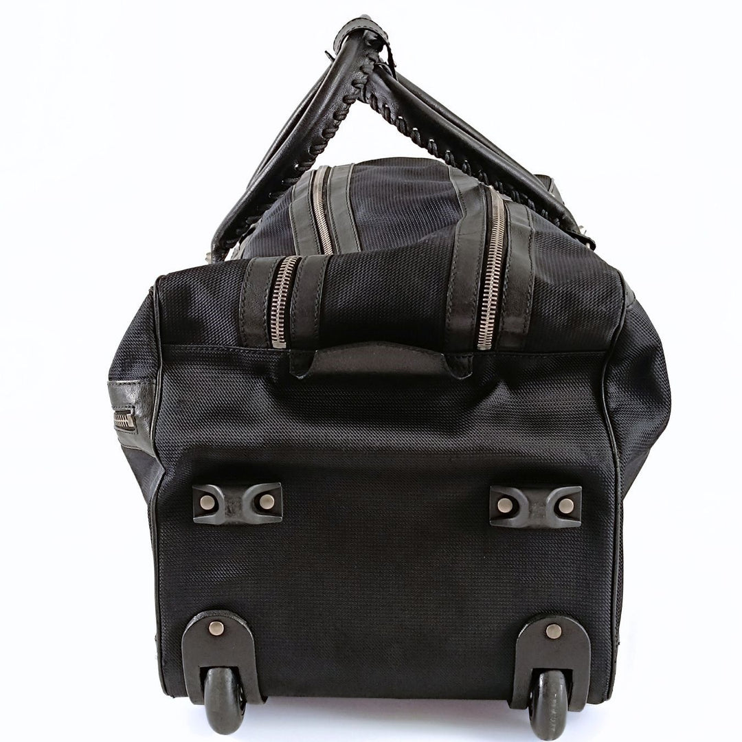 Top Quality Balenciaga Top Quality Balenciaga Top Quality Balenciaga Trolley suitcase in black canvas and leather