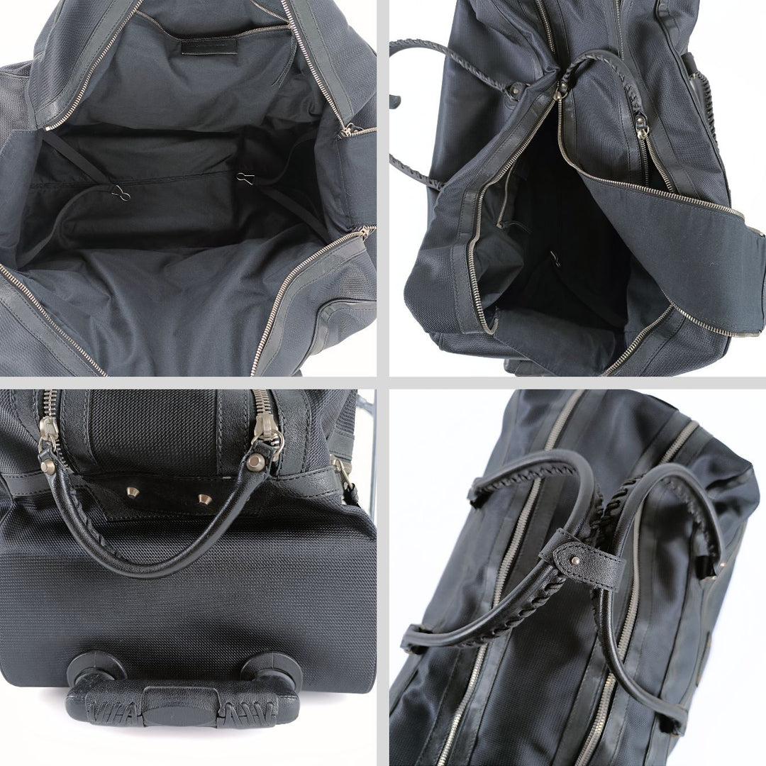 Top Quality Balenciaga Top Quality Balenciaga Top Quality Balenciaga Trolley suitcase in black canvas and leather