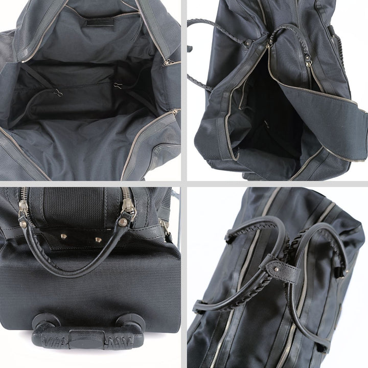 Top Quality Balenciaga Top Quality Balenciaga Top Quality Balenciaga Trolley suitcase in black canvas and leather