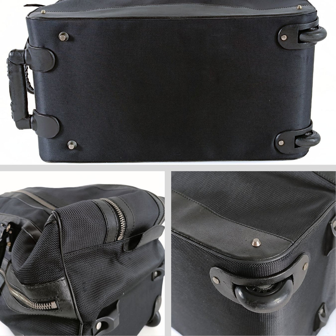 Top Quality Balenciaga Top Quality Balenciaga Top Quality Balenciaga Trolley suitcase in black canvas and leather