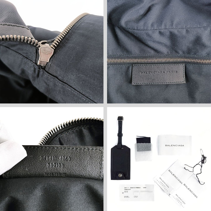 Top Quality Balenciaga Top Quality Balenciaga Top Quality Balenciaga Trolley suitcase in black canvas and leather
