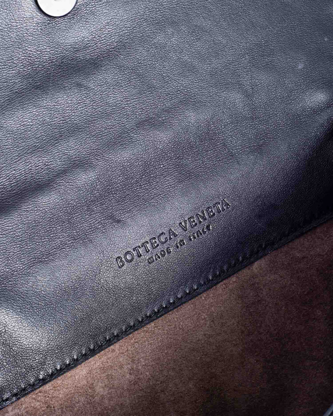 Bottega veneta Intrecciato Leather Double Flap Bag Black